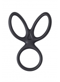 Черное тройное кольцо на пенис Kraken - A-toys - в Домодедово купить с доставкой