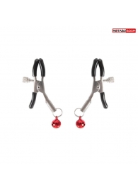 Серебристые зажимы на соски с шариками - Notabu - купить с доставкой в Домодедово