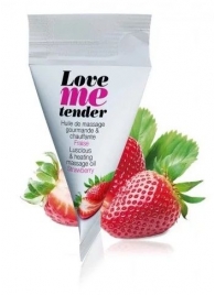 Съедобное согревающее массажное масло Love Me Tender Strawberry с ароматом клубники - 10 мл. - Love to Love - купить с доставкой в Домодедово