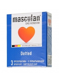 Презервативы с пупырышками Masculan Dotted - 3 шт. - Masculan - купить с доставкой в Домодедово