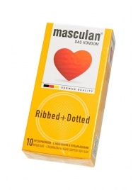 Презервативы с колечками и пупырышками Masculan Ribbed+Dotted - 10 шт. - Masculan - купить с доставкой в Домодедово