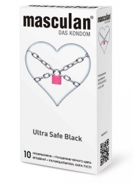 Ультрапрочные презервативы Masculan Ultra Safe Black - 10 шт. - Masculan - купить с доставкой в Домодедово