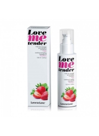 Съедобное согревающее массажное масло Love Me Tender Strawberry с ароматом клубники - 100 мл. - Love to Love - купить с доставкой в Домодедово