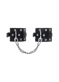 Черные кожаные однослойные оковы с люверсами - Pecado - купить с доставкой в Домодедово
