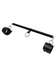 Черная распорка для ног с кожаными манжетами - Pecado - купить с доставкой в Домодедово