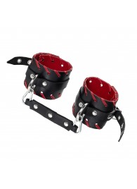 Черно-красные оковы из натуральной кожи - Pecado - купить с доставкой в Домодедово