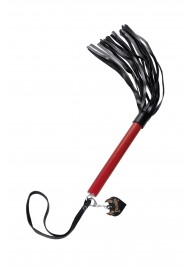 Черно-красная кожаная плеть - 50 см. - Pecado - купить с доставкой в Домодедово