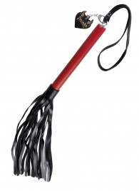 Черно-красная кожаная плеть - 50 см. - Pecado - купить с доставкой в Домодедово