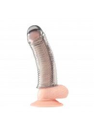 Текстурированная насадка на пенис Clear Textured Penis Enhancing Sleeve Extension - 16,5 см. - BlueLine - в Домодедово купить с доставкой