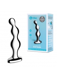 Стальной анальный фаллоимитатор для простаты Stainless Steel Anal Beads - 13 см. - b-Vibe - в Домодедово купить с доставкой