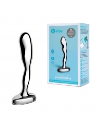 Стальной стимулятор простаты Stainless Steel Prostate Plug - 11,5 см. - b-Vibe - в Домодедово купить с доставкой