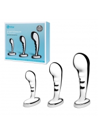 Набор из 3 стальных стимуляторов простаты Stainless Steel P-spot Training Set - b-Vibe - в Домодедово купить с доставкой