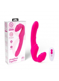Розовый безремневой страпон на радиоуправлении Strapless Together - 22 см. - Together Toy - купить с доставкой в Домодедово