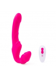 Розовый безремневой страпон на радиоуправлении Strapless Together - 22 см. - Together Toy - купить с доставкой в Домодедово