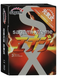 Презервативы Sagami Xtreme ENERGY с ароматом энергетика - 3 шт. - Sagami - купить с доставкой в Домодедово