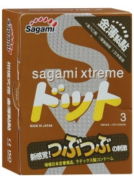 Презервативы Sagami Xtreme FEEL UP с точечной текстурой и линиями прилегания - 3 шт. - Sagami - купить с доставкой в Домодедово