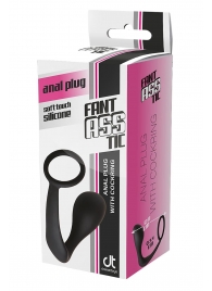 Черное эрекционное кольцо с анальной пробкой Anal Plug With Cockring - Dream Toys - в Домодедово купить с доставкой