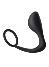 Черное эрекционное кольцо с анальной пробкой Anal Plug With Cockring - Dream Toys - в Домодедово купить с доставкой