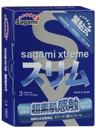 Розовые презервативы Sagami Xtreme FEEL FIT 3D - 3 шт. - Sagami - купить с доставкой в Домодедово