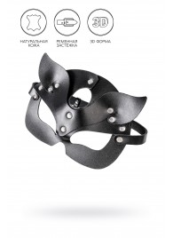 Черная кожаная рельефная маска кошки - Pecado - купить с доставкой в Домодедово