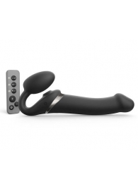 Черный безремневой страпон Multi Orgasm Size L с клиторальной стимуляцией - Strap-on-me - купить с доставкой в Домодедово