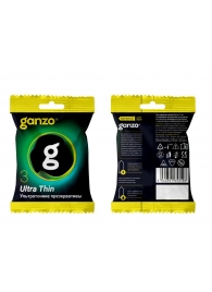 Ультратонкие презервативы Ganzo Ultra thin в мягкой упаковке - 3 шт. - Ganzo - купить с доставкой в Домодедово