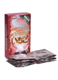 Презервативы Sagami Xtreme Strawberry c ароматом клубники - 10 шт. - Sagami - купить с доставкой в Домодедово