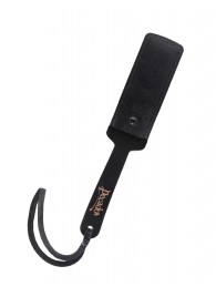 Черный твердый пэддл из натуральной кожи и дерева - 33 см. - Pecado - купить с доставкой в Домодедово