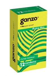 Ультратонкие презервативы Ganzo Ultra thin - 12 шт. - Ganzo - купить с доставкой в Домодедово