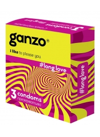 Презервативы с анестетиком для продления удовольствия Ganzo Long Love - 3 шт. - Ganzo - купить с доставкой в Домодедово