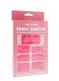 Набор из 7 розовых насадок на пенис ONE-A-DAY PENIS SLEEVES PINK - Seven Creations - в Домодедово купить с доставкой