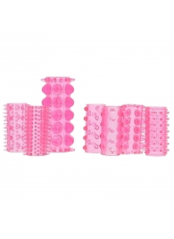 Набор из 7 розовых насадок на пенис ONE-A-DAY PENIS SLEEVES PINK - Seven Creations - в Домодедово купить с доставкой