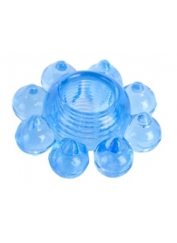 Голубая гелевая насадка-цветок - Toyfa Basic - в Домодедово купить с доставкой