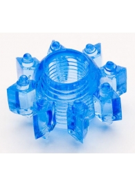 Голубая гелевая насадка-звезда - Toyfa Basic - в Домодедово купить с доставкой