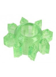 Зеленое эрекционное кольцо-звезда - Toyfa Basic - в Домодедово купить с доставкой