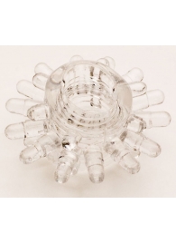 Прозрачное гелевое эрекционное кольцо с шипиками - Toyfa Basic - в Домодедово купить с доставкой