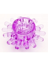 Фиолетовое гелевое эрекционное кольцо с шипиками - Toyfa Basic - в Домодедово купить с доставкой