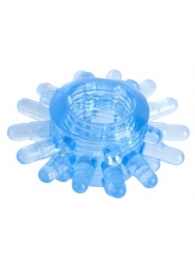 Голубая гелевая насадка с шипиками - Toyfa Basic - в Домодедово купить с доставкой