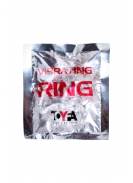 Прозрачное эрекционное кольцо с вибратором  и подхватом - Toyfa Basic - в Домодедово купить с доставкой