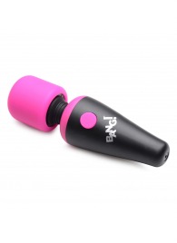 Розово-черный мини-вибромассажер 10X Vibrating Mini Silicone Wand - XR Brands