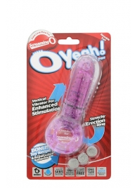 Фиолетовое эрекционное кольцо с вибрацией и пальчиком OYEAH PURPLE - Screaming O - в Домодедово купить с доставкой