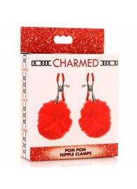 Красные зажимы на соски с помпонами Pom Pom - XR Brands - купить с доставкой в Домодедово