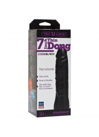 Насадка-фаллоимитатор для страпон-систем Vac-U-Lock CodeBlack 7 Inch Thin Dong - 18,3 см. - Doc Johnson - купить с доставкой в Домодедово