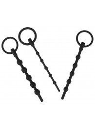 Набор из 3 черных силиконовых уретральных стимуляторов Training Set - Orion - купить с доставкой в Домодедово