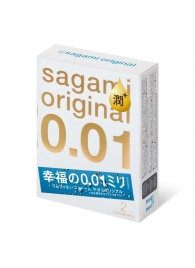 Увлажнённые презервативы Sagami Original 0.01 Extra Lub - 2 шт. - Sagami - купить с доставкой в Домодедово