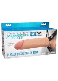 Полый страпон на ремнях 8’’ Hollow Silicone Strap-on - Pipedream - купить с доставкой в Домодедово