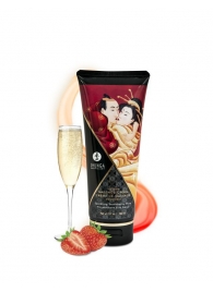 Массажный крем для тела с ароматом клубники и шампанского Sparkling Strawberry Wine - 200 мл. - Shunga - купить с доставкой в Домодедово