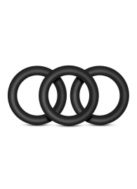 Набор из 3 черных эрекционных колец Black Small Penis Rings - Blush Novelties - в Домодедово купить с доставкой
