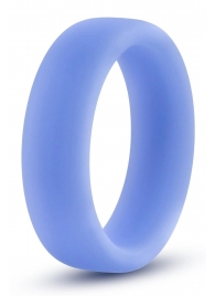 Голубое люминесцентное кольцо Silicone Glo Cock Ring - Blush Novelties - в Домодедово купить с доставкой