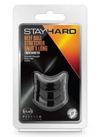 Черное эрекционное кольцо на мошонку Beef Ball Stretcher Snug X Long - Blush Novelties - в Домодедово купить с доставкой